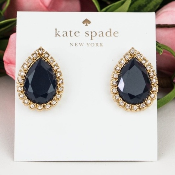 Kate Spade KS Pave Teardrop Navy Balloon Earrings